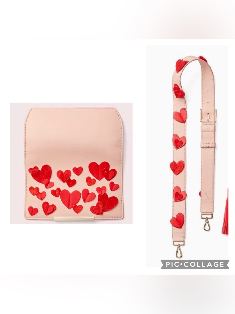 kate spade make it mine heritage hearts flap and strap (no bag)